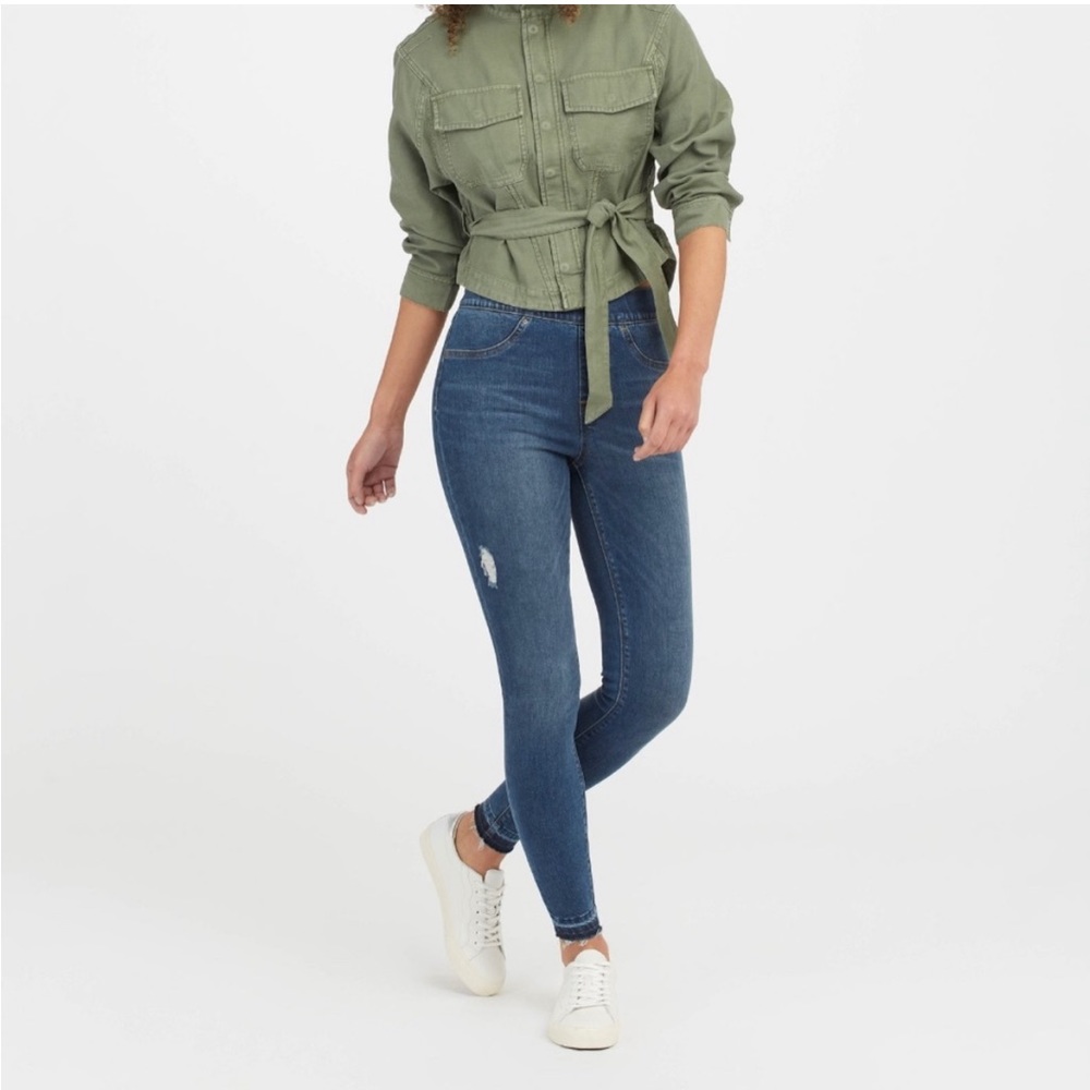 Spanx Distressed Ankle Skinny Jeans